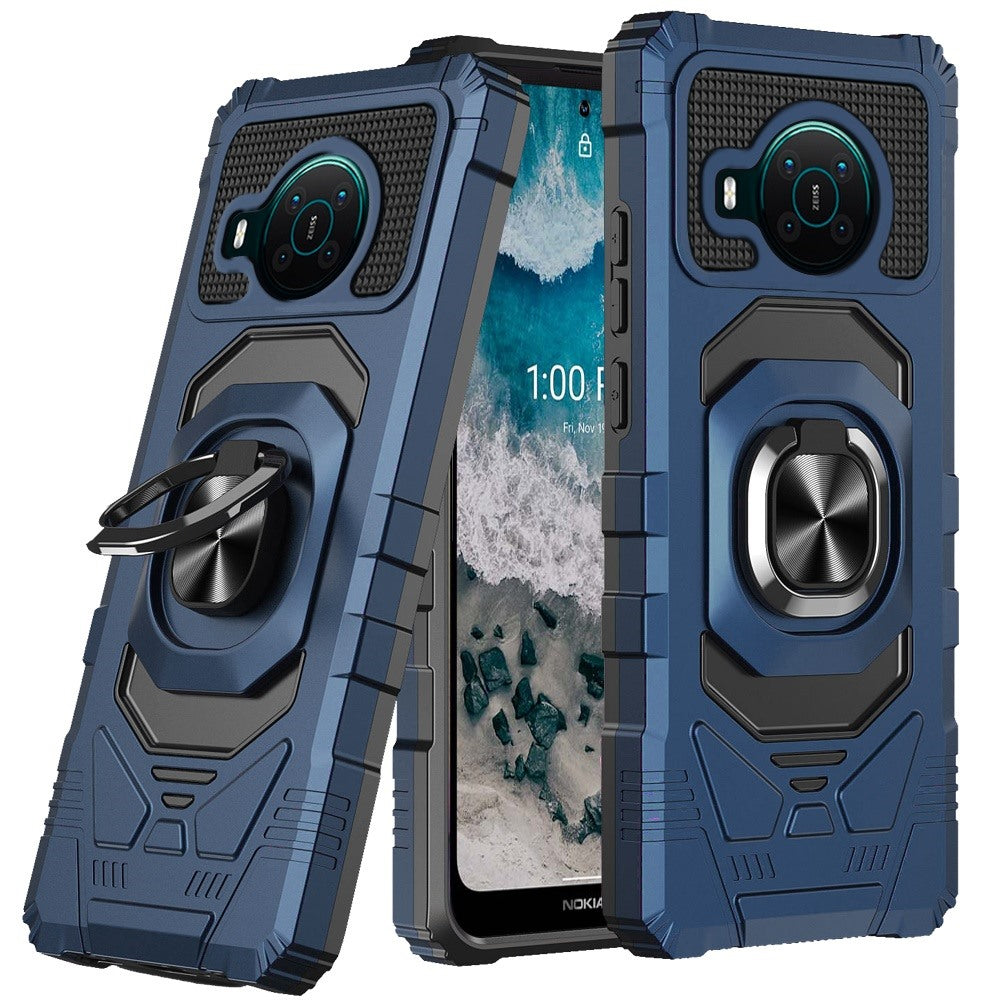 For Nokia X100 Hybrid Dual Layer with Rotate Magnetic Ring Stand Holder Kickstand, Rugged TPU + PC Shockproof Protective  Phone Case Cover