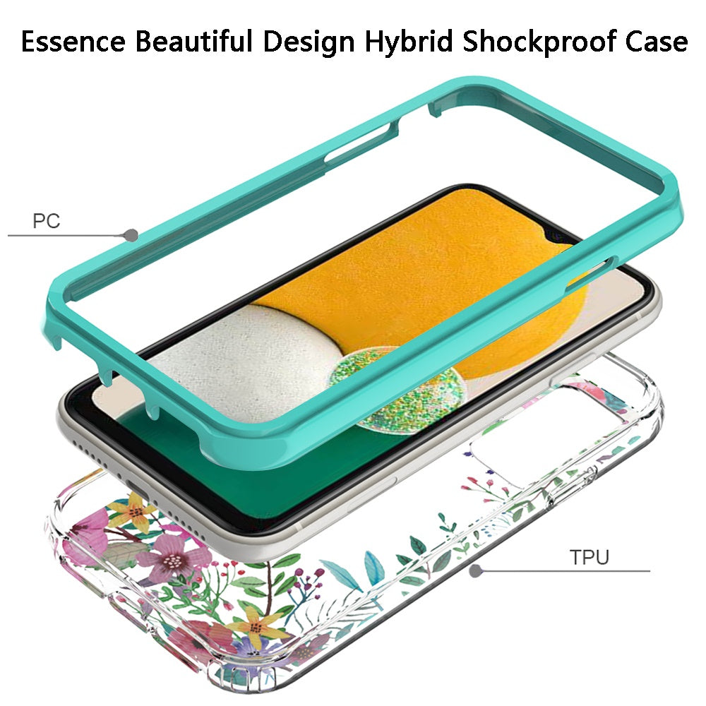 For Samsung Galaxy A13 5G Beautiful Design 3 in 1 Hybrid Triple Layer Armor Hard Plastic Soft Rubber TPU Shockproof Protective Frame  Phone Case Cover