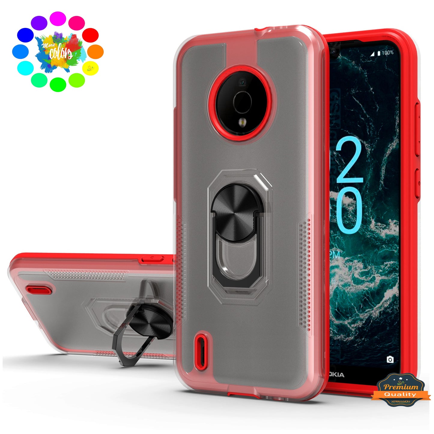 For Samsung Galaxy Z Flip 4 5G Clear Transparent Armor Defender Shockproof Hybrid with Ring Holder Kickstand  Phone Case Cover