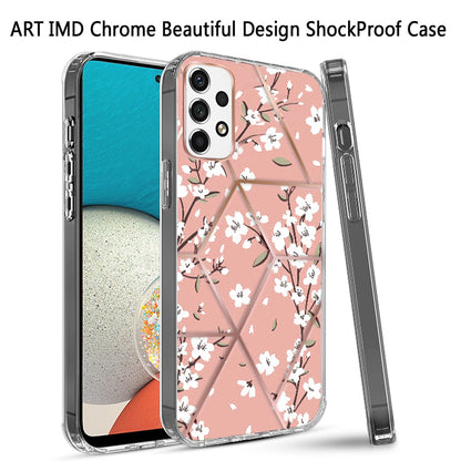 For Samsung Galaxy A53 5G Fashion Art Floral IMD Design Beautiful Flower Pattern Hybrid Protective Hard PC TPU Slim Back  Phone Case Cover