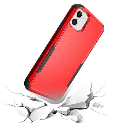 For Apple iPhone 11 (6.1") Hybrid Rugged Hard Shockproof Drop-Proof with 3 Layer Protection, Military Grade Heavy-Duty Red Phone Case Cover