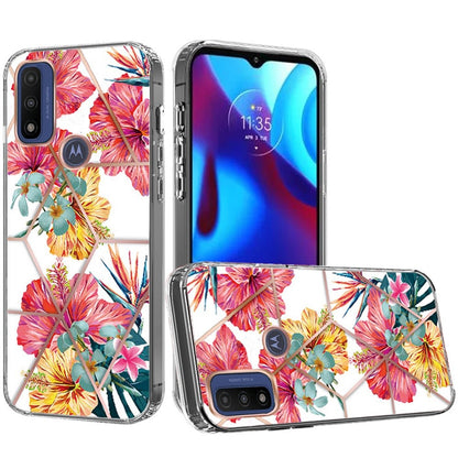 For Motorola Moto G Power 2022 Fashion Art Floral IMD Design Beautiful Flower Pattern Hybrid Hard PC TPU Slim Hard Back  Phone Case Cover