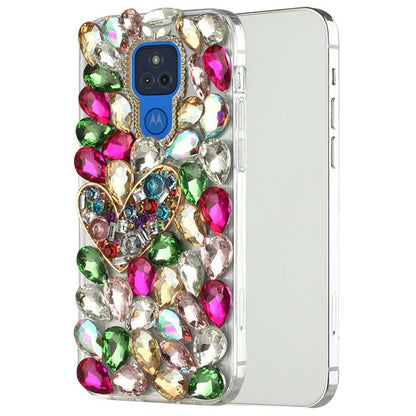 For Samsung Galaxy S21 Luxury Bling Clear Crystal 3D Full Diamonds Luxury Sparkle Rhinestone Hybrid Protective Colorful Heart Phone Case Cover