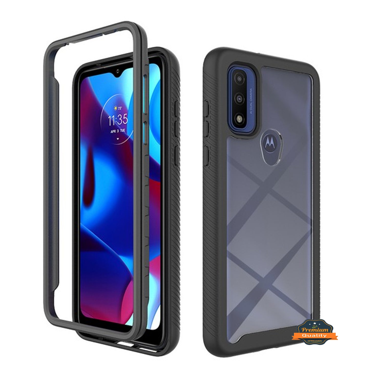 For Motorola Moto G Power 2022 Full Body Armor Slim Hybrid Double Layer Hard TPU Transparent Back Rugged Shockproof  Phone Case Cover