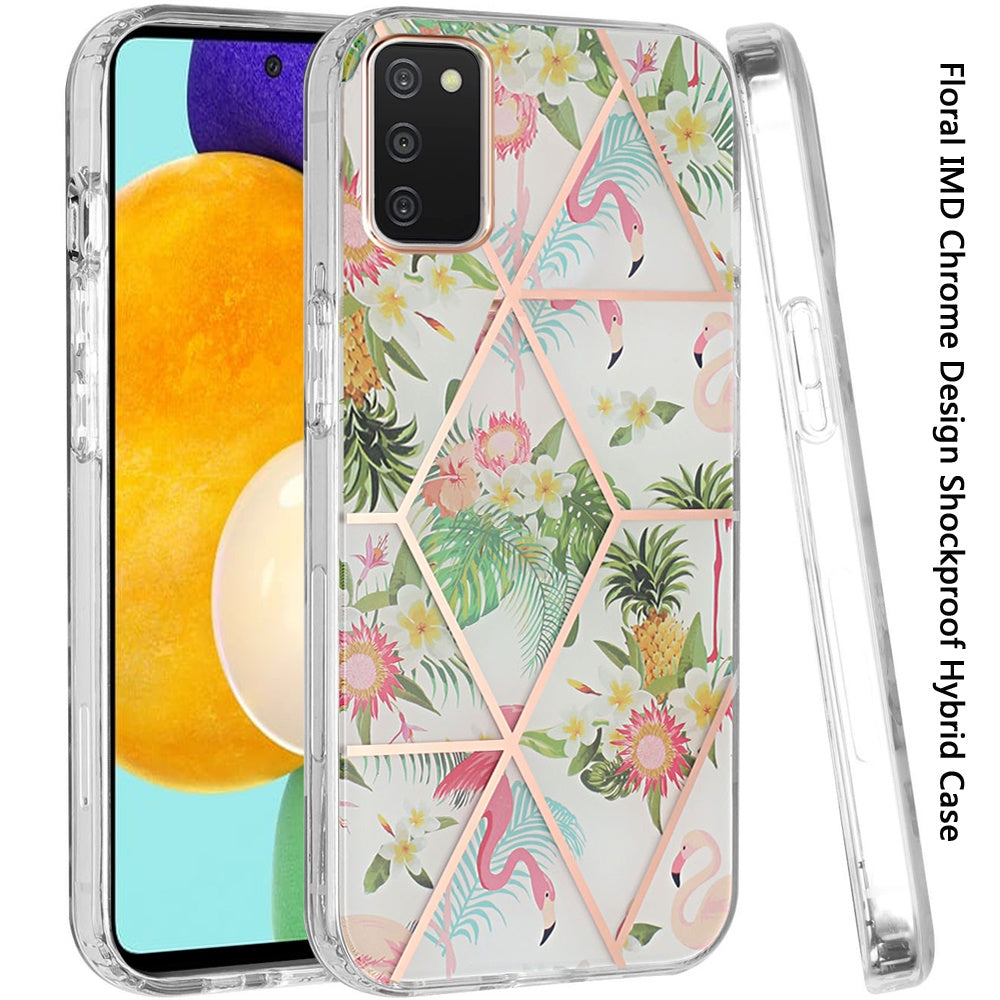 For Samsung Galaxy A13 5G Fashion Floral IMD Design Flower Pattern Hybrid Protective Hard PC Rubber TPU Slim Hard Back Shockproof  Phone Case Cover