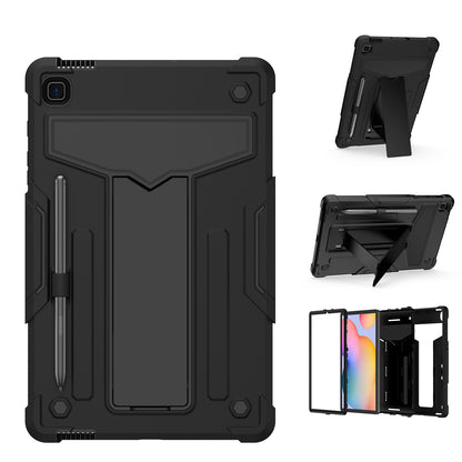 Case for Samsung Galaxy Tab S6 Lite 10.4" Tough Hybrid Kickstand Vertical 3in1 Shockproof Anti-Scratch PC + Silicone Aromr Tablet Black Tablet Cover