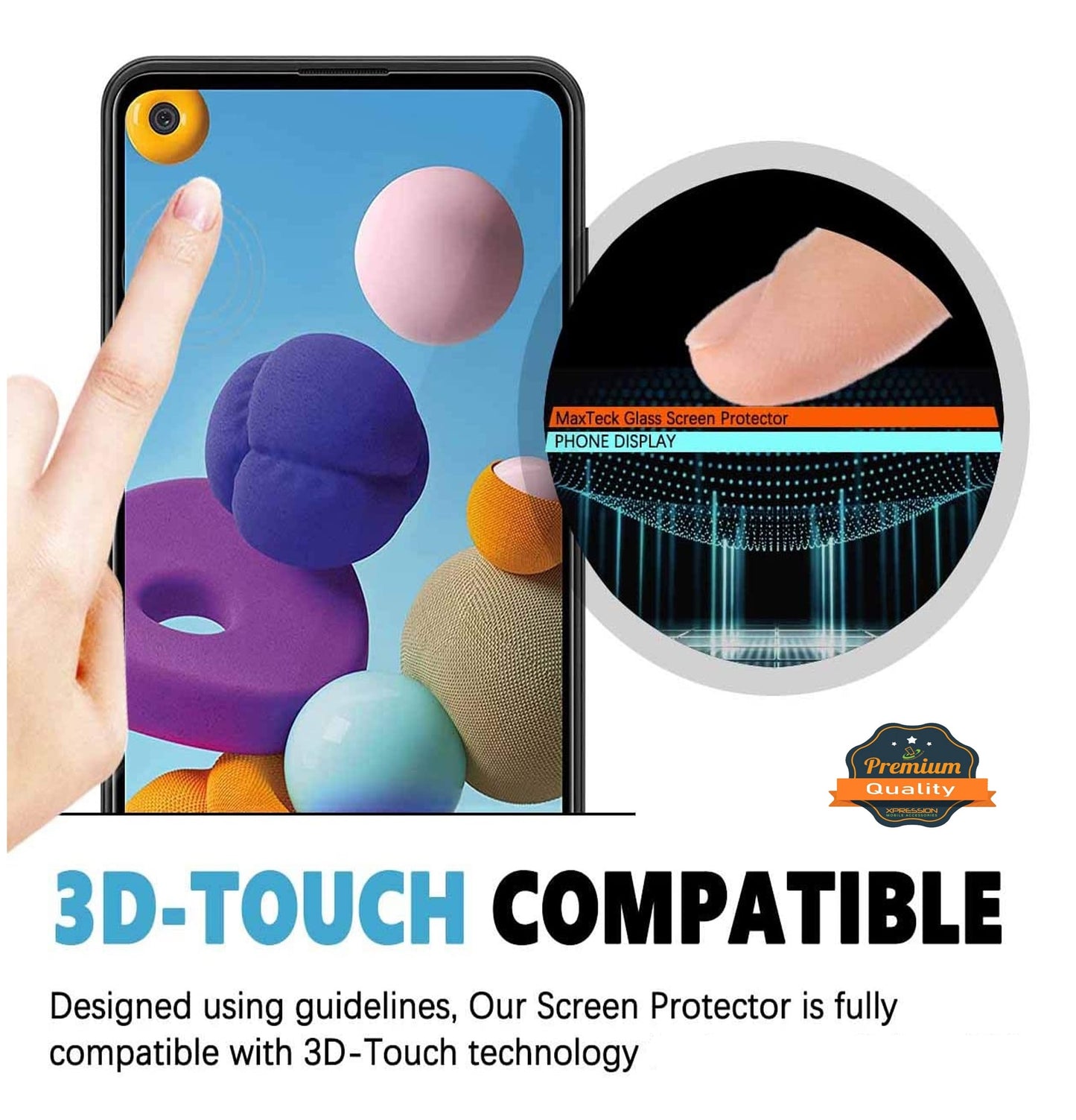 For TCL 30 XE 5G / 30T Screen Protector, 9H Hardness Full Glue Adhesive Tempered Glass 3D Curved HD Glass Protector Clear Black Screen Protector