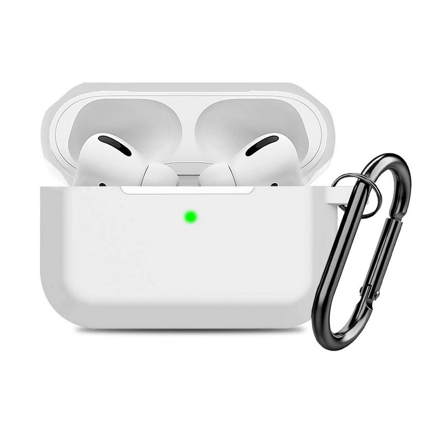 For Apple AirPods 3 (2021) Full Protective Silicone TPU Skin Accessories with Keychain [Front LED Visible] Hybrid Shockproof Clear