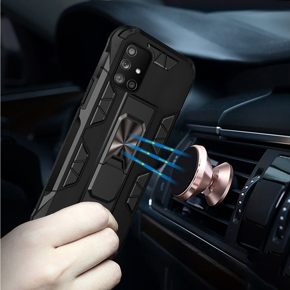 For Apple iPhone 11 (6.1") Hybrid Magnetic Slide Ring Stand fit Car Mount Grip Holder Body Heavy Duty Rugged Military Grade  Phone Case Cover