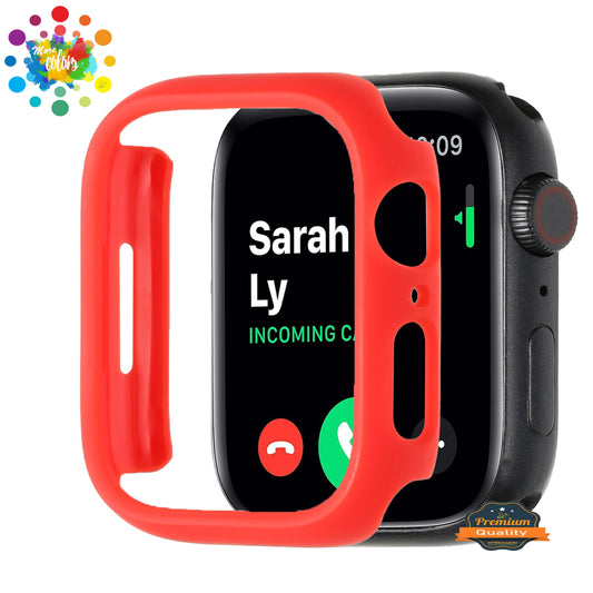 For Apple Watch Series 7/6/SE/5/4/3/2/1 Shockproof Hard Solid Color Bumper Case All-Around Edge Frame [NO Screen Protector]