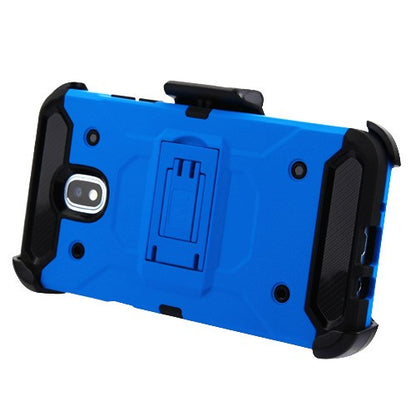 For Samsung Galaxy J3 (2018)/ Galaxy J3 Star/ Galaxy J3 Hybrid Armor with Belt Clip Holster Kickstand with Screen Protector Hard PC Shockproof Blue Phone Case Cover