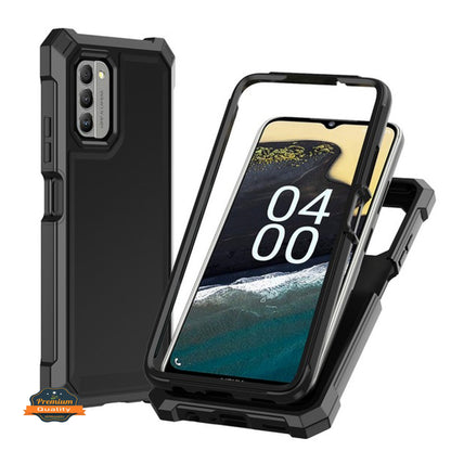 For T-Mobile Revvl 6 Pro 5G /Revvl 6 5G Hybrid 2in1 Front Bumper Frame Cover Square Edge Shockproof TPU + Hard PC  Phone Case Cover