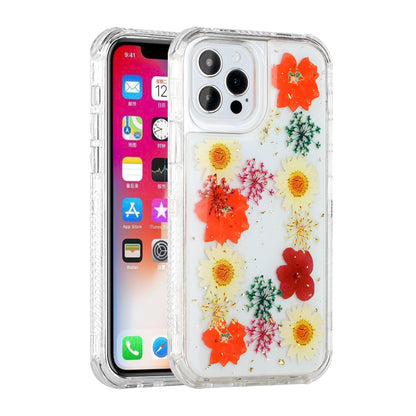 For Apple iPhone 11 (6.1") Sparkle Glitter Floral Epoxy Design Shockproof Hybrid Fashion Bling Rubber TPU  Phone Case Cover