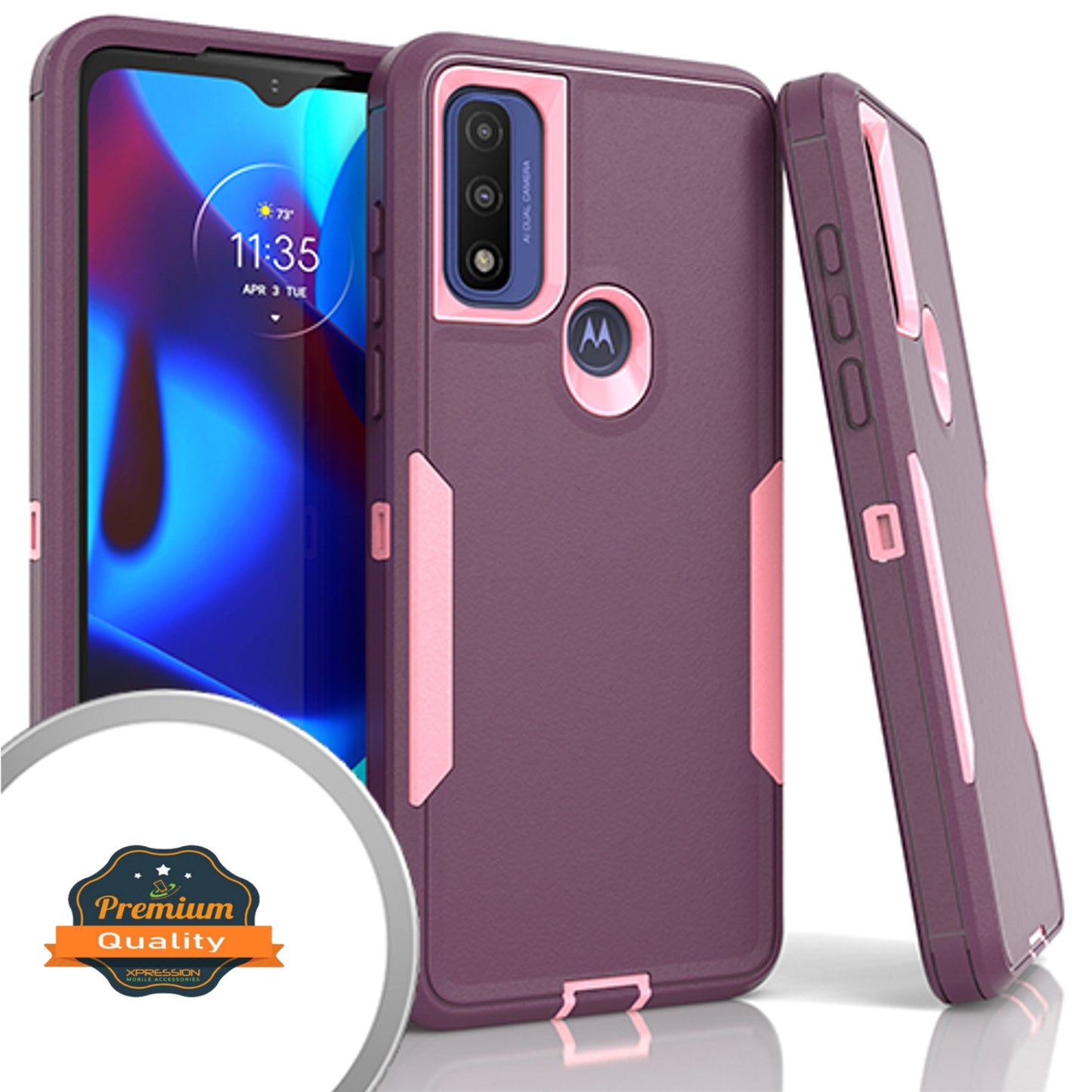 For Motorola Moto G Pure / Moto G Power 2022 Hybrid Shockproof Silicone Rubber TPU + Hard PC Heavy Duty Hard Protective Three Layer  Phone Case Cover