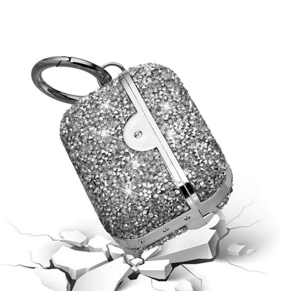 For Apple AirPods Pro Sparkly Diamond Shockproof Protective Premium Bling Rhinestone Glitter Skin with Hook Charging Cases Hard Carrying  Case Cover