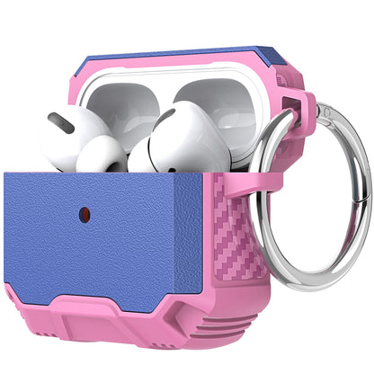 For Apple AirPods 2 & 1 Heavy Duty Tuff Hybrid 2 in 1 Shockproof Full Protective Case Hard PC Rubber TPU Cover with Carabiner  Phone Case Cover