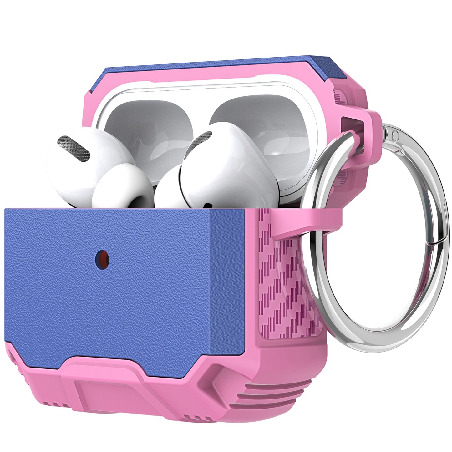 For Apple AirPods Pro Heavy Duty Tuff Hybrid 2 in 1 Shockproof Full Protective Case Hard PC Rubber TPU Cover with Carabiner Case Cover