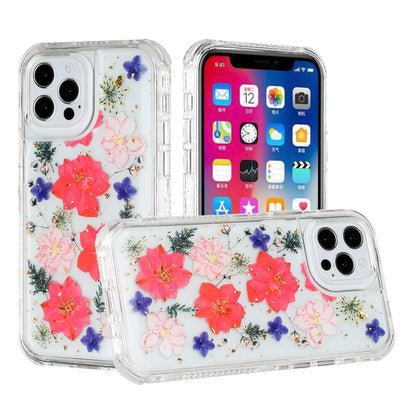 For Apple iPhone 11 (6.1") Sparkle Glitter Floral Epoxy Design Shockproof Hybrid Fashion Bling Rubber TPU  Phone Case Cover