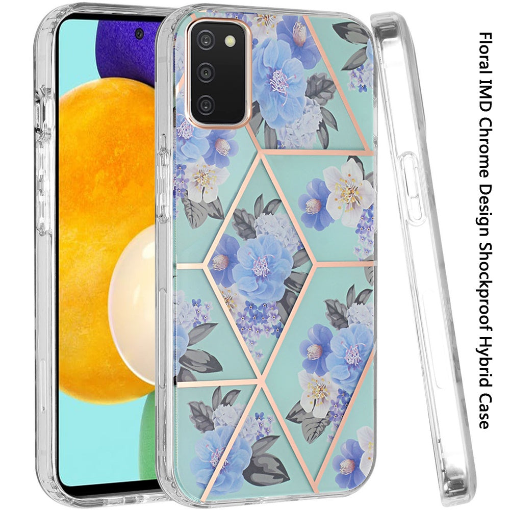 For Samsung Galaxy A13 5G Fashion Floral IMD Design Flower Pattern Hybrid Protective Hard PC Rubber TPU Slim Hard Back Shockproof  Phone Case Cover