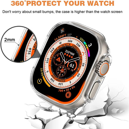 For Apple Watch Series 8 /7 (41mm) Slim PC with Built in Clear Screen Protector Snap-on Full Coverage Shell TPU + Hard PC Frame for iWatch 41 MM Series 8 /7 Clear