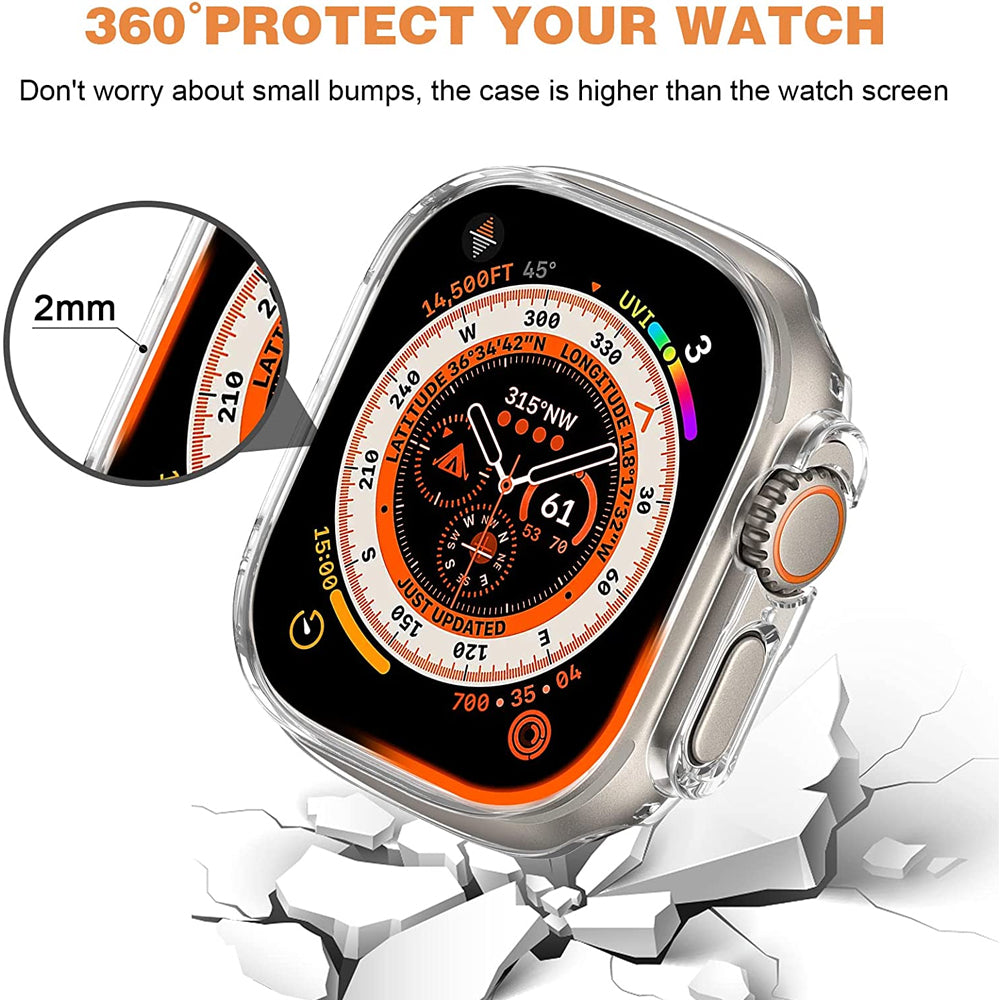 For Apple Watch Series 8 /7 (45mm) Slim PC with Built in Clear Screen Protector Snap-on Full Coverage Shell TPU + Hard PC Frame for iWatch 45 MM Series 8 /7 Clear