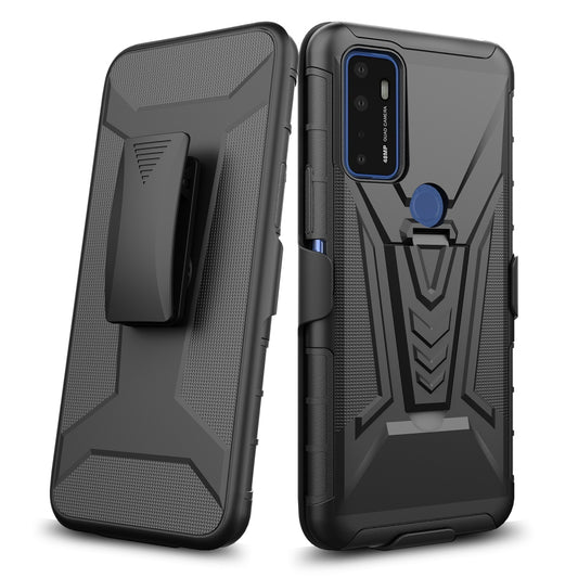 Cricket Dream 5G Belt Clip Holster Dual Layer Shockproof with Clip On & Kickstand Heavy Duty Full Body 3in1 Hybrid