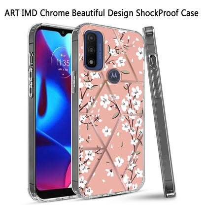 For Motorola Moto G Power 2022 Fashion Art Floral IMD Design Beautiful Flower Pattern Hybrid Hard PC TPU Slim Hard Back  Phone Case Cover