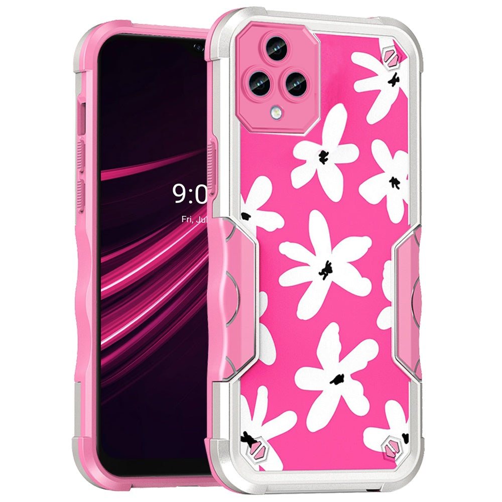 For T-Mobile Revvl 6 Pro 5G /Revvl 6 5G Fashion Design Shockproof Hybrid Stylish Pattern Rubber Armor  Phone Case Cover