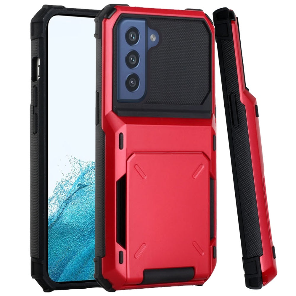 For Samsung Galaxy S22 Plus Multiple Wallet Hidden Credit Card Holder (Upto 5 Cards) Shockproof Hybrid Armor Durable  Phone Case Cover