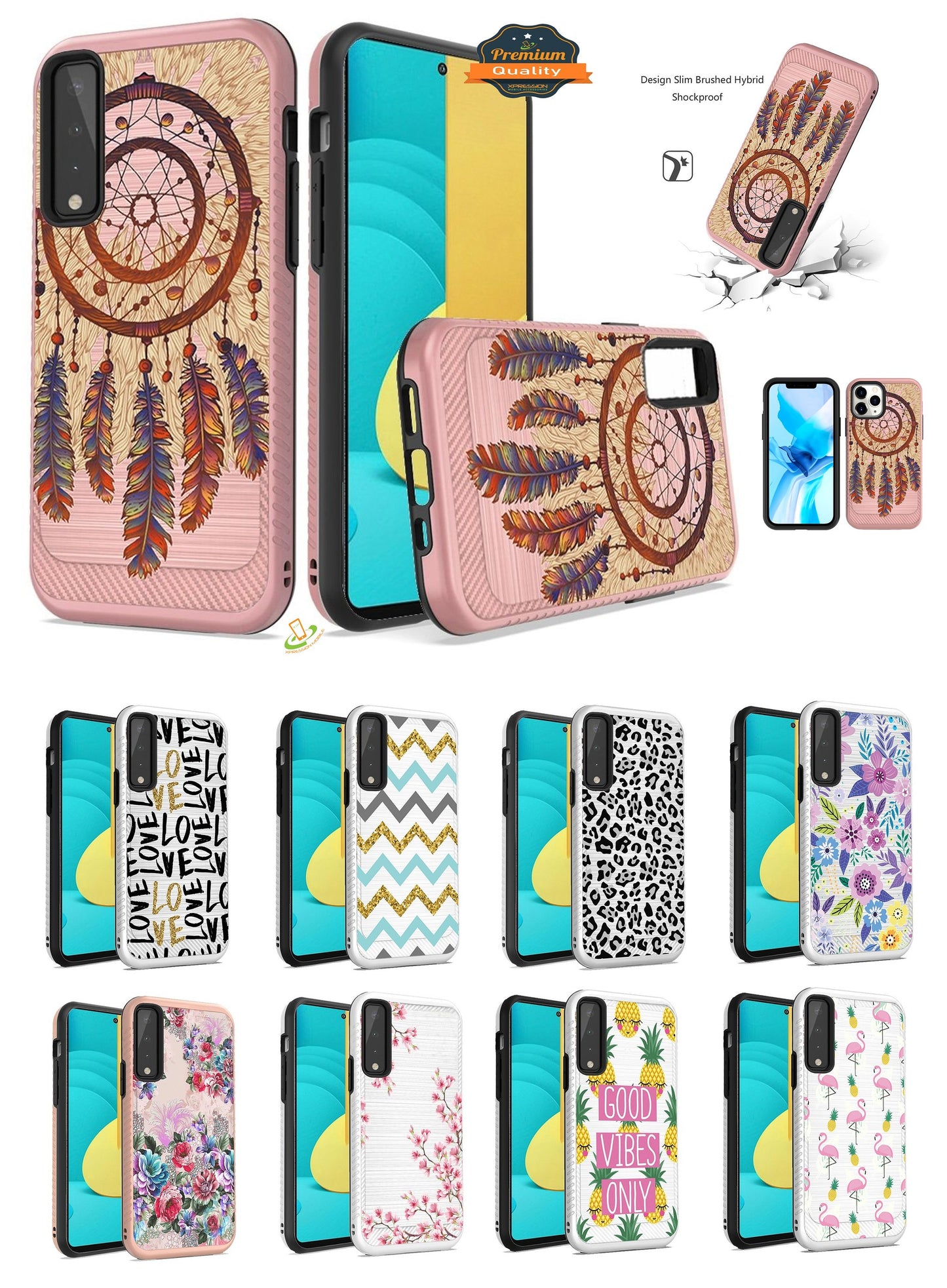 For Apple iPhone 13 (6.1") Cute Design Printed Pattern Fashion Brushed Texture Shockproof Dual Layer Hybrid Slim Protective Had PC + TPU Rubber  Phone Case Cover