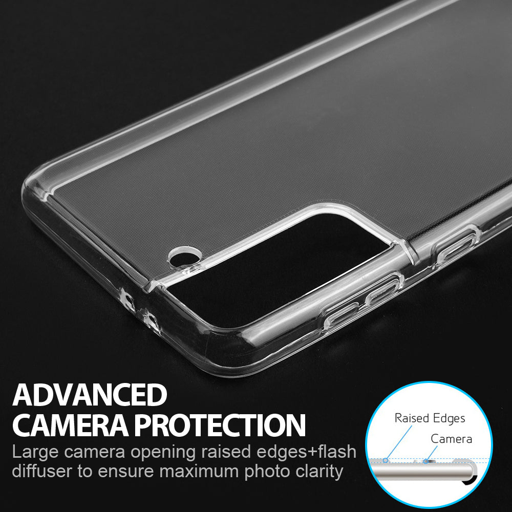 For Samsung Galaxy S22 Crystal Clear Transparent TPU Flexible Rubber Silicone Ultra Thin Slim Gel Soft Skin Clear Phone Case Cover