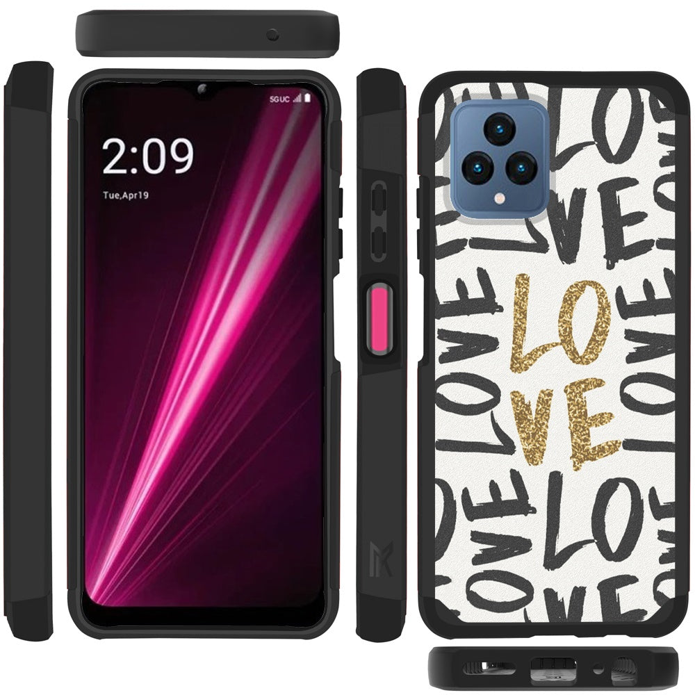 For T-Mobile Revvl 6 /6 Pro 5G Graphic Design Pattern Hard PC TPU Tough Strong Hybrid Shockproof Armor Frame  Phone Case Cover