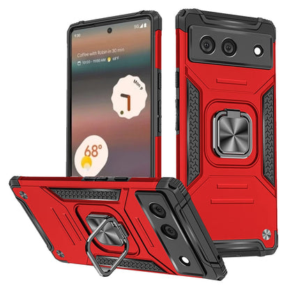 For Google Pixel 6A Slim Armor Hybrid with Ring Holder Kickstand Shockproof Heavy-Duty Durable Rugged Dual Layer  Phone Case Cover