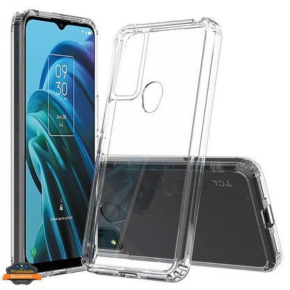 For TCL 20 XE HD Crystal Clear Back Panel + TPU Bumper Frame Hybrid Thin Ultra Slim Hard PC Shockproof Defender  Phone Case Cover