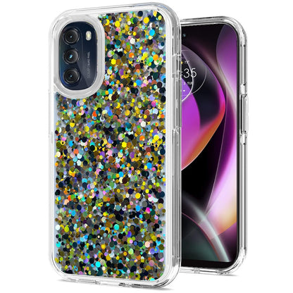 For Motorola Moto G 5G 2022 Colorful Glitter Bling Sparkle Epoxy Glittering Shining Hybrid Hard Silicone Shockproof  Phone Case Cover