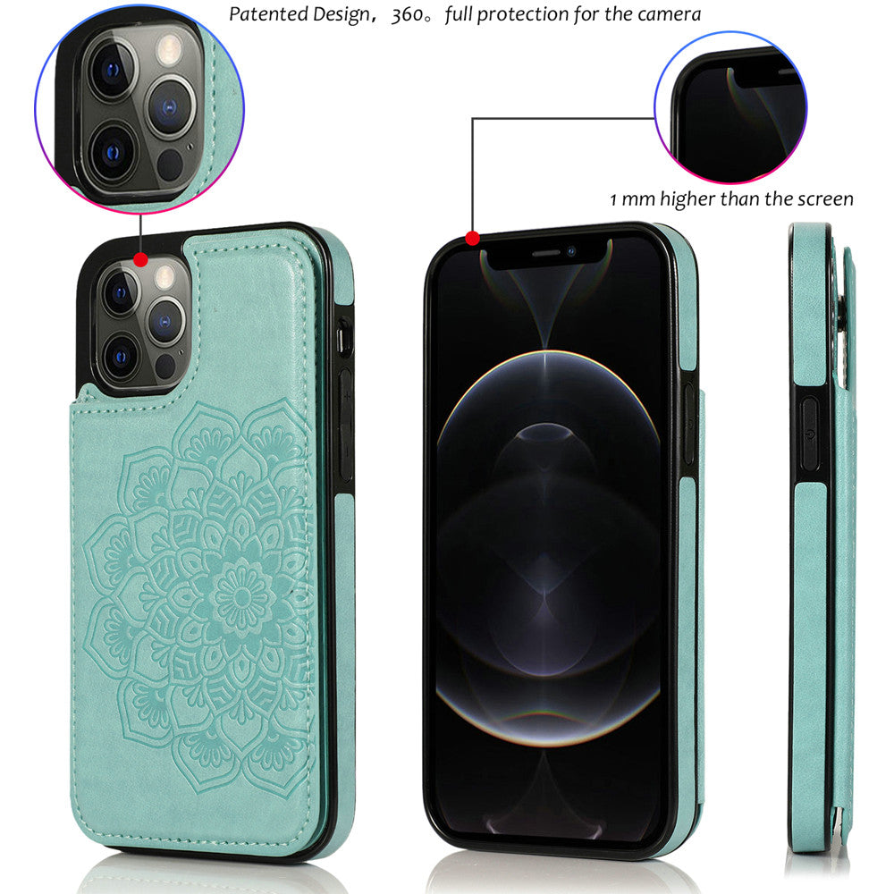 For Apple iPhone 11 (6.1") Wallet PU Leather [Two Magnetic Clasp] [Card Slots] Stand Durable Back Storage Flip  Phone Case Cover