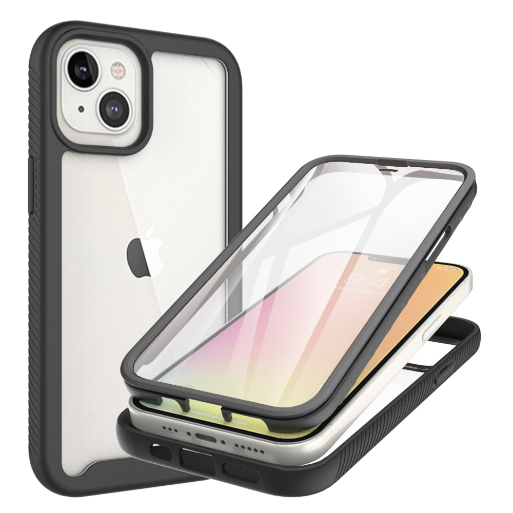 For Apple iPhone 11 /12 /Pro Max Hybrid 360° Full Body Protective with Built-in Screen Protector Shockproof Bumper TPU Armor  Phone Case Cover