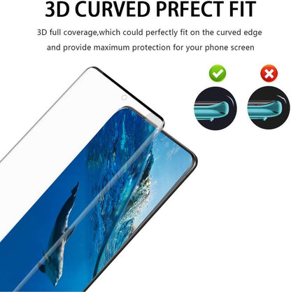 For Samsung Galaxy S22 /Plus + / Ultra Tempered Glass 3D Curved Edge Screen Protector [Support fingerprint unlock] Full Cover, 9H Hardness Protective Glass  Screen Protector