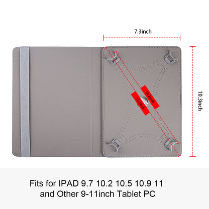 For Universal Tablet Case PU Leather with 360 Degree Rotatable Kickstand and Multiple Viewing Angles Fit 9" - 11" iPad/Android/Tablet PCs  Phone Case Cover