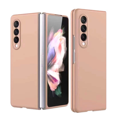 For Samsung Galaxy Z Fold 3 5G Ultra Slim Flip Snap On Hybrid Shockproof Hard PC + TPU Matte Finish Back Protector Rose Gold Phone Case Cover