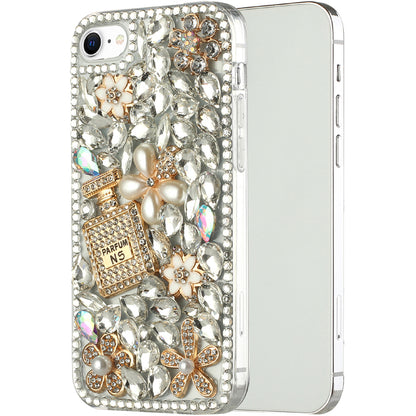 For Apple iPhone SE 3 (2022) SE/8/7 Bling Crystal 3D Full Diamonds Luxury Sparkle Rhinestone Hybrid Protective  Phone Case Cover