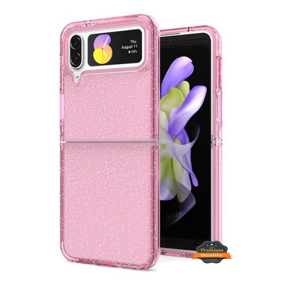 For Samsung Galaxy Z Flip 4 5G Glitter Sparkle Bling Shiny Thin Slim Hybrid Shockproof Rubber Silicone TPU Gel Protective  Phone Case Cover