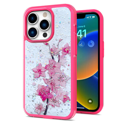 For Samsung Galaxy S22 Ultra Sakura Spring Flowers Design Colorful Frame Hybrid Rubber TPU Hard PC Shockproof Slim  Phone Case Cover