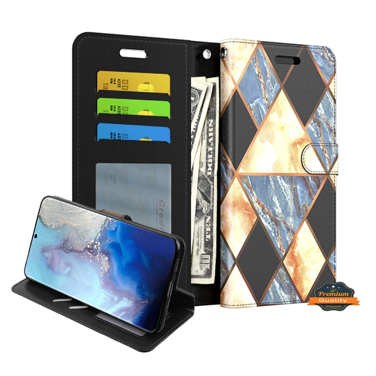 For Motorola Moto G Pure / Moto G Power 2022 Wallet PU Leather Pouch with Credit Card Slots ID Money Pocket, Stand & Strap Flip 2in1 Protective  Phone Case Cover