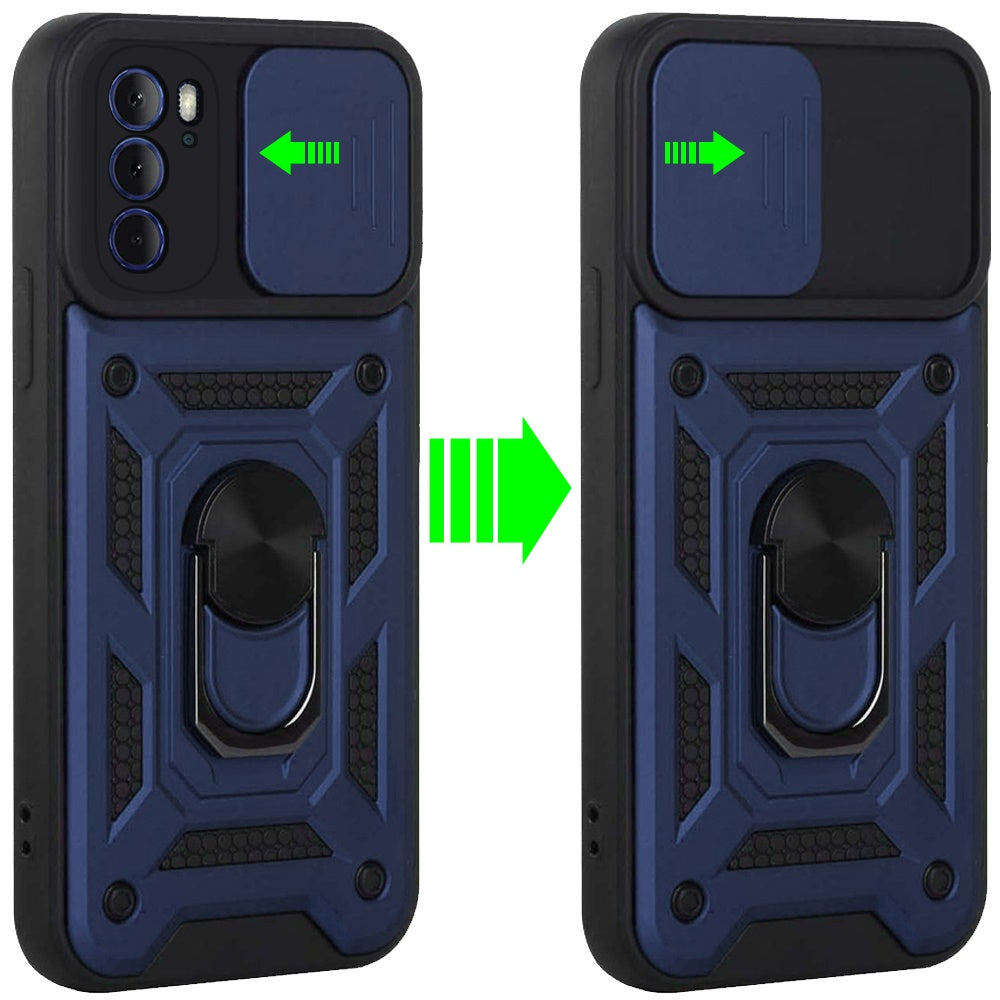 For Motorola Edge+ 2022 /Edge Plus Hybrid Cases with Camera Lens Cover and Ring Holder Kickstand Rugged Dual Layer  Phone Case Cover