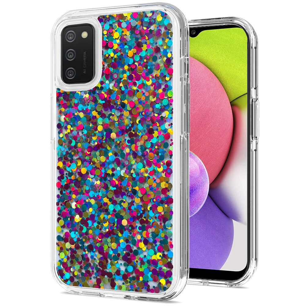 For Apple iPhone 14 (6.1") Colorful Glitter Bling Sparkle Epoxy Glittering Shining Hybrid Hard PC TPU Shockproof  Phone Case Cover