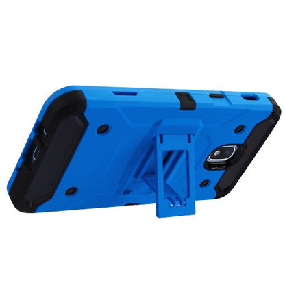 For Samsung Galaxy J3 (2018)/ Galaxy J3 Star/ Galaxy J3 Hybrid Armor with Belt Clip Holster Kickstand with Screen Protector Hard PC Shockproof Blue Phone Case Cover