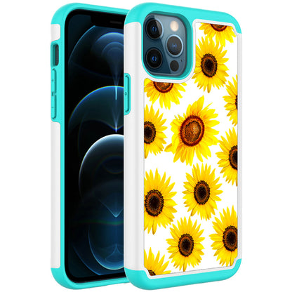 For Apple iPhone 13 (6.1") Beautiful Design Tuff Hybrid Heavy Duty Sturdy Shockproof Full Body Soft TPU Hard Protective  Phone Case Cover