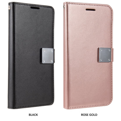 For Apple iPhone 11 (6.1") Leather Wallet Case with 6 Credit Card, Cash Slost and Lanyard Dual Flip Pouch Pocket Stand Black Phone Case Cover