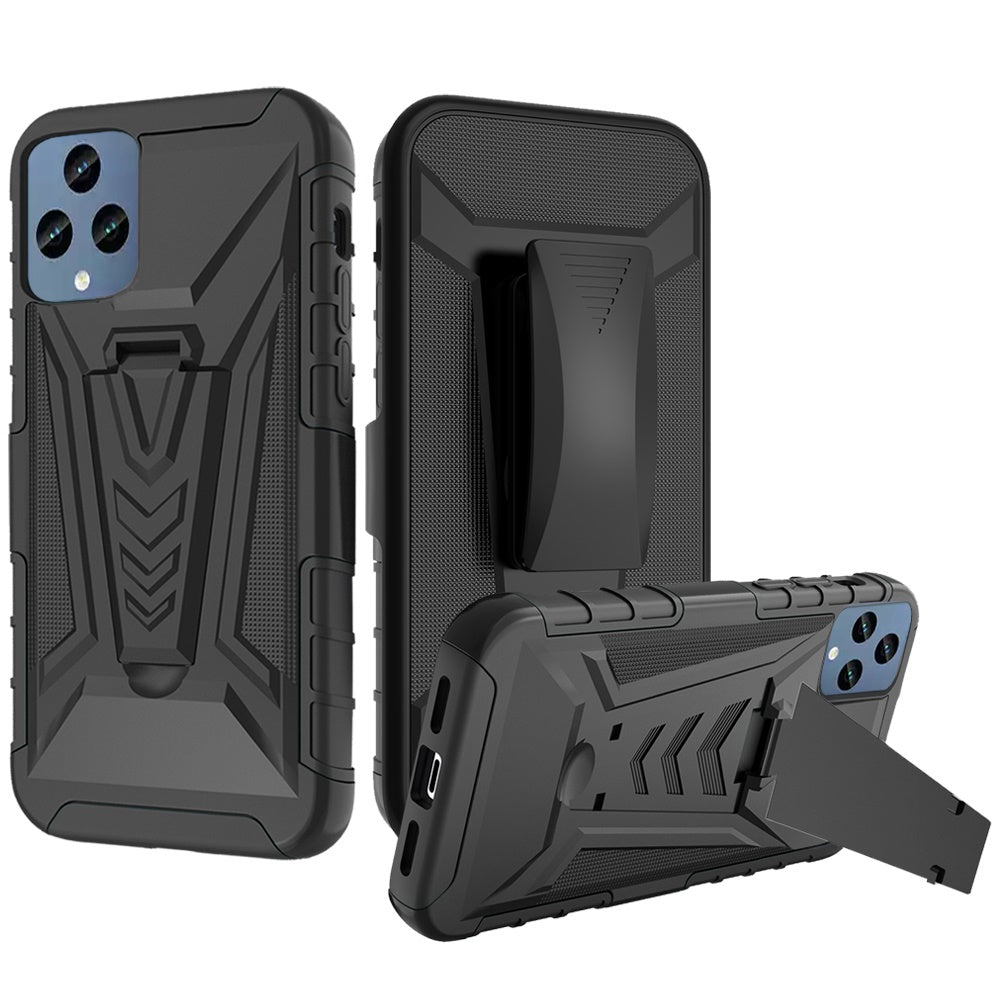 For T-Mobile Revvl 6 Pro 5G /Revvl 6 5G Combo Rugged Swivel Belt Clip Holster Heavy Duty Hybrid Armor Kickstand Stand  Phone Case Cover